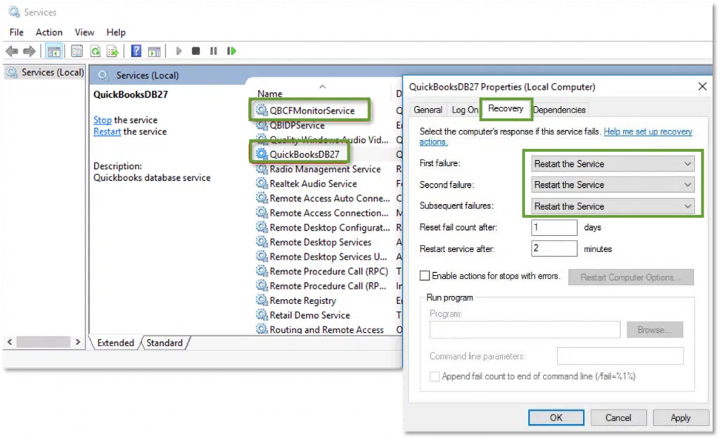 Check the services on your server - Image