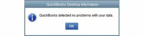 No problem detected in QuickBooks company file Screenshot