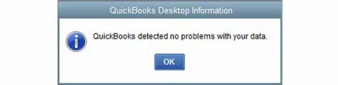  No problem detected in QuickBooks company file Screenshot <script async src=