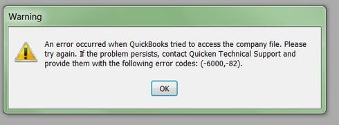 QuickBooks Error Message 6000 82 - Screenshot