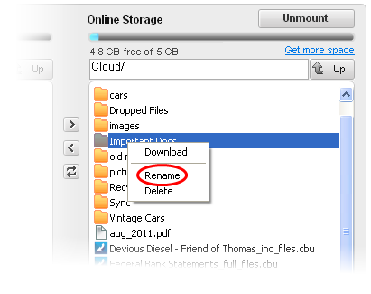 Rename the 'folders of installation’ - Screenshot