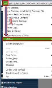 Utilities option - Screenshot