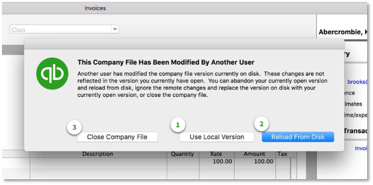 iCloud Document Sharing i QuickBooks mac 2019 - Screenshot