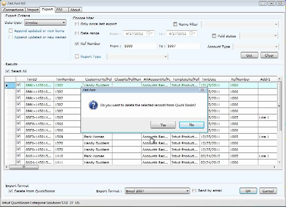 Save or delete a transaction - Screenshot