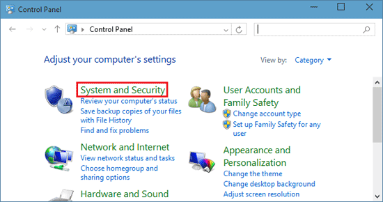 system and security - Screenshot