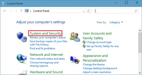 system and security - Screenshot