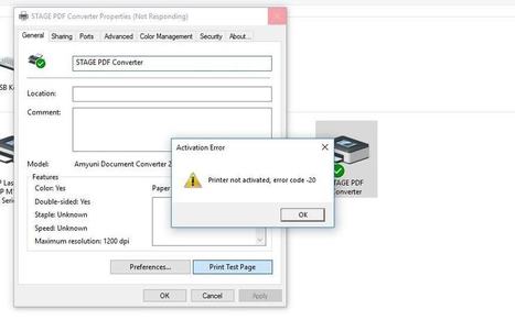 QuickBooks Error Code 20 Printer Not Activated Screenshot