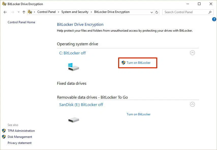 Use encryption software on your computer - Screenshot