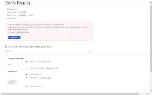 Verify Results - Screenshot