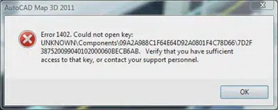 QuickBooks error code 1402 - Screenshot Image
