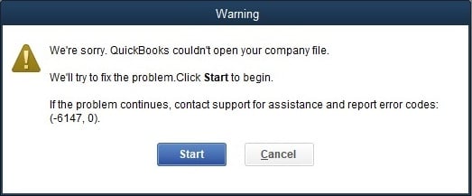 QuickBooks error code 6147 - Image