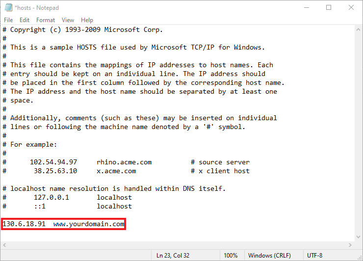 Add the Server to Windows Host File - Image