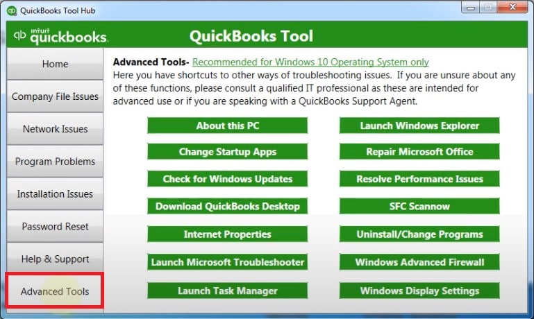 Advanced Tools tab in Tool Hub - Image
