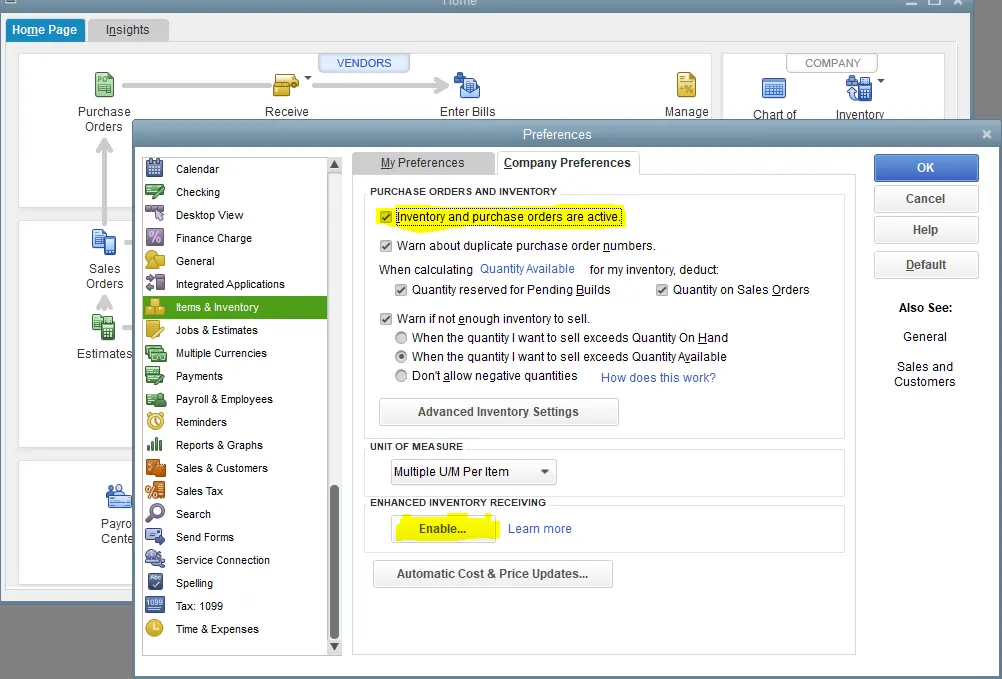 Advanced inventory improvements in QuickBooks enterprise - Image