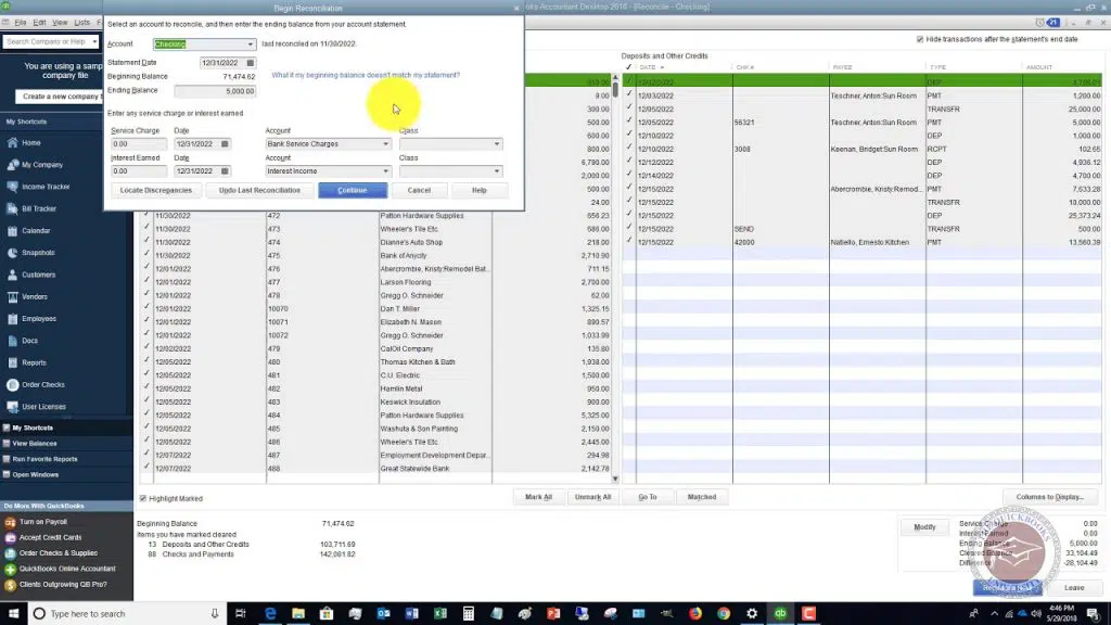 Banking and reconciliation discrepancy - Image