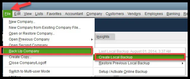 Create local backup - Image