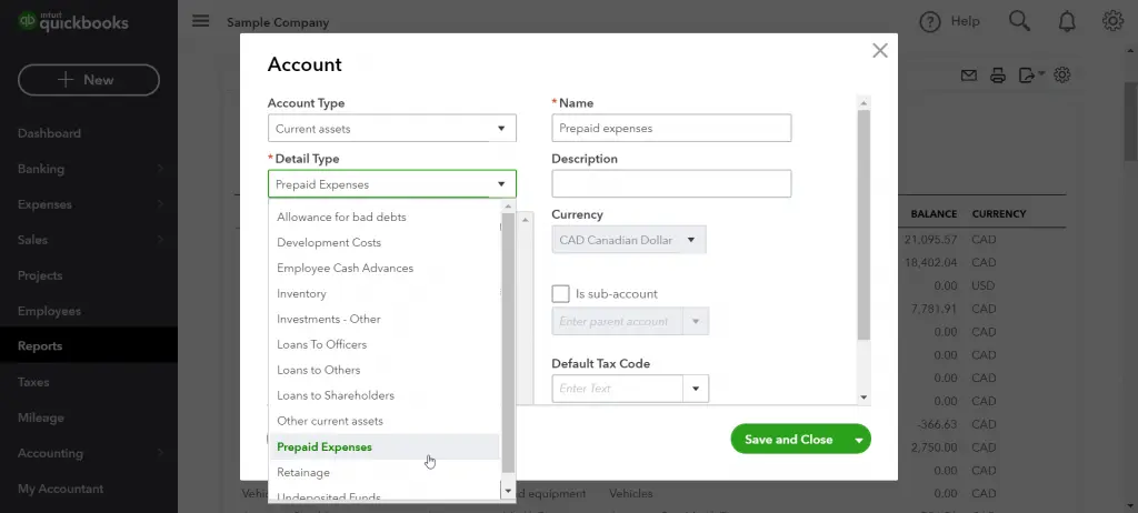 Review your accounts’ detail types - Image