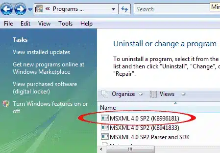 Uninstall and Reset MSXML - Image
