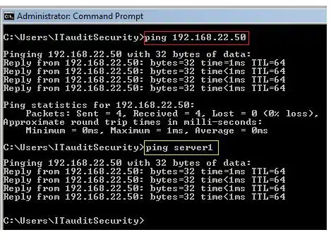 ping [servername] - Image