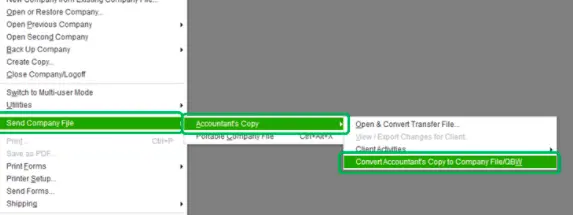 Convert and accountant’s copy transfer file - Image