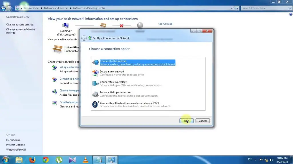 Internet Connections setup - Image