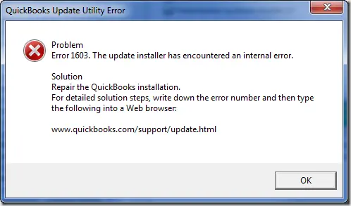 QuickBooks Error 1603 - Image