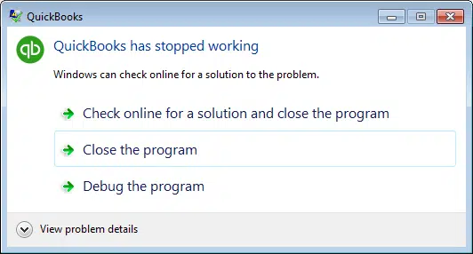 QuickBooks has stopped working error