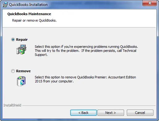 Repair QuickBooks Desktop Screenshot