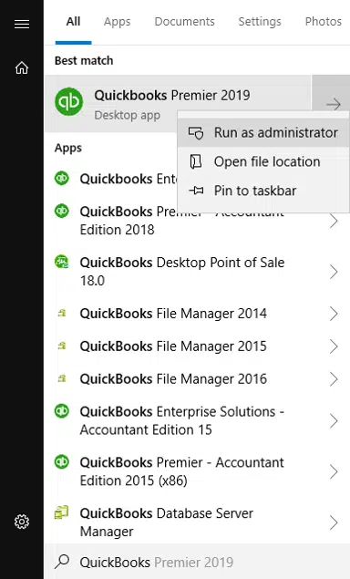 Run QuickBooks as Administrator