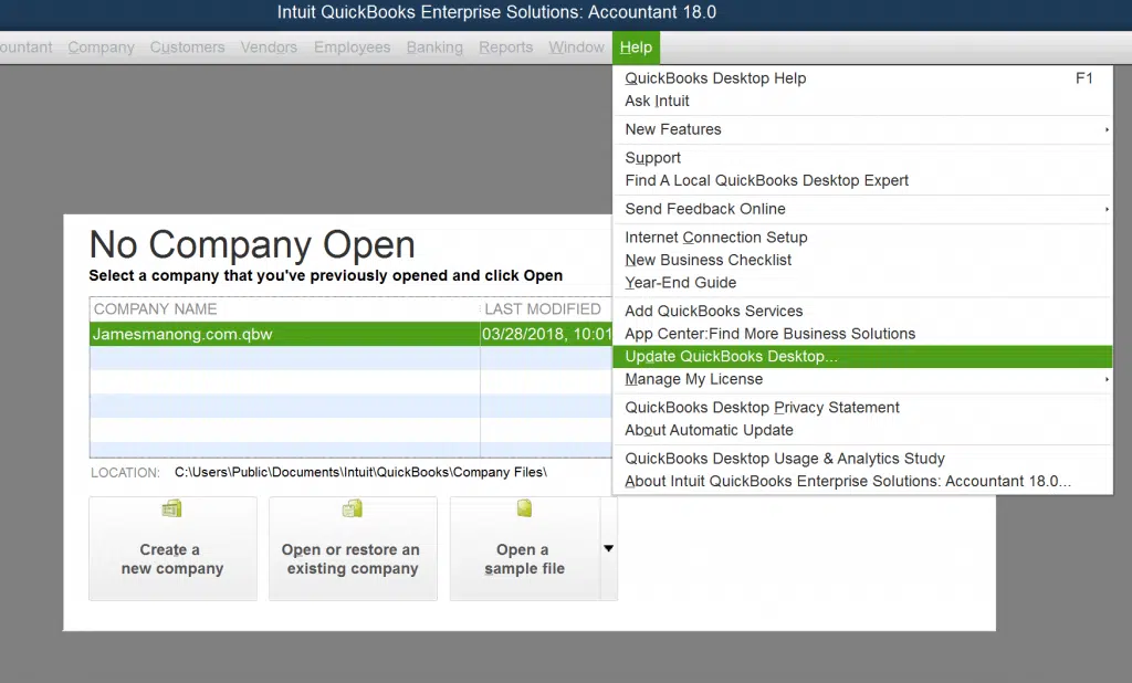 Update QuickBooks Desktop Screenshot  Image