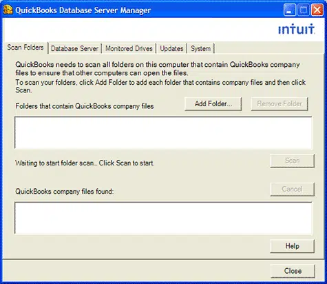 QuickBooks Database Server Manager Tool - Screenshot