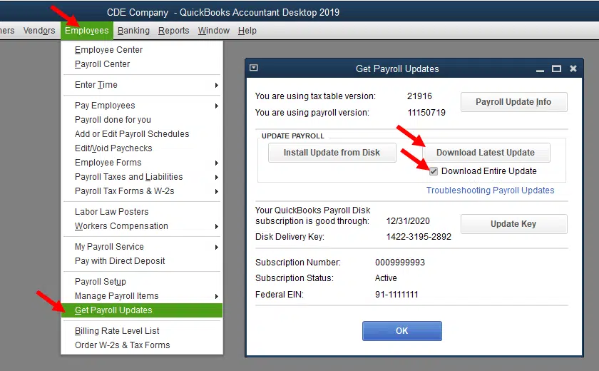 Get payroll updates - Screenshot Image
