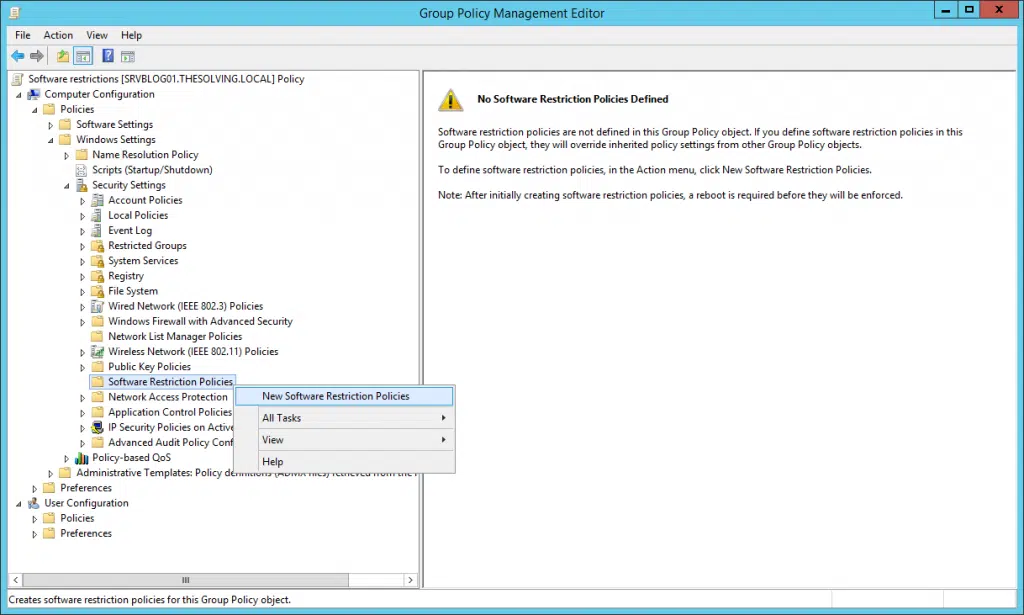 New software restriction policy - Image