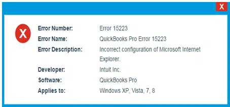 QuickBooks Error Code 15223 - Image