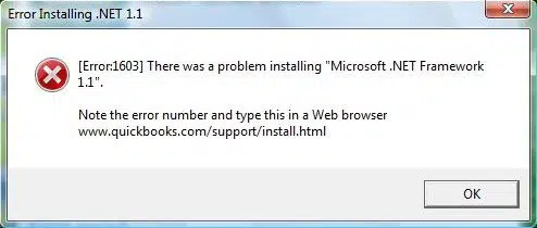 QuickBooks Error Code 1603 - Image