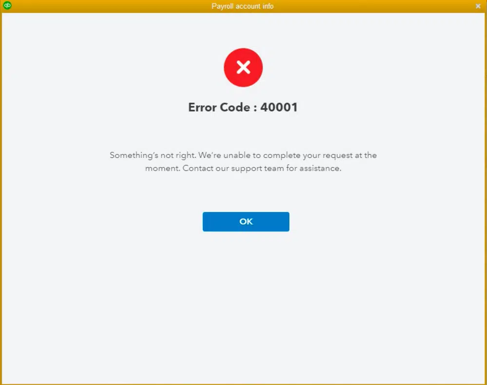 QuickBooks Error 40001 Image