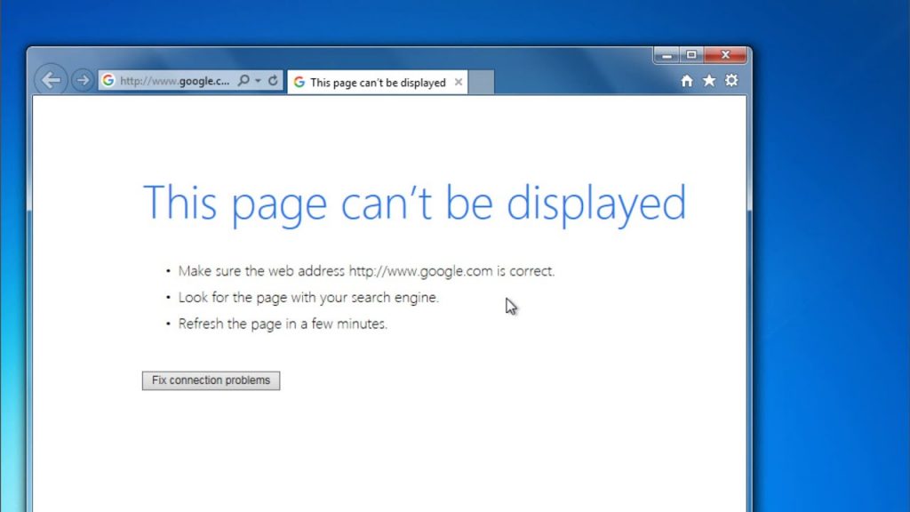 Page can’t be displayed - Image