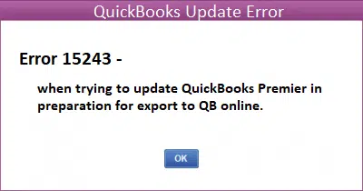 QuickBooks Error Message 15243