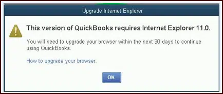 The version of QuickBooks desktop requires Internet Explorer - Image
