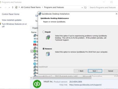 Uninstall QuickBooks Desktop Screenshot Image