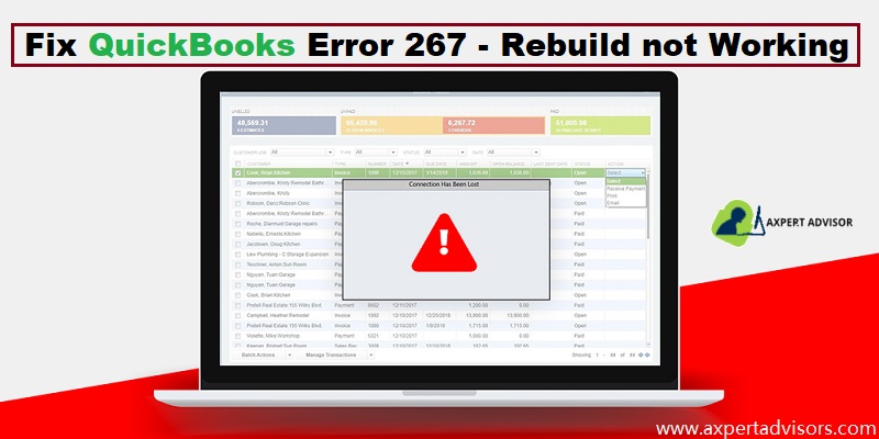 Fixation of QuickBooks Error Code 267 (Rebuild not working) - Featuring Image