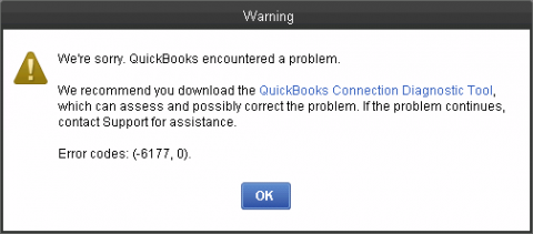 QuickBooks error 6177