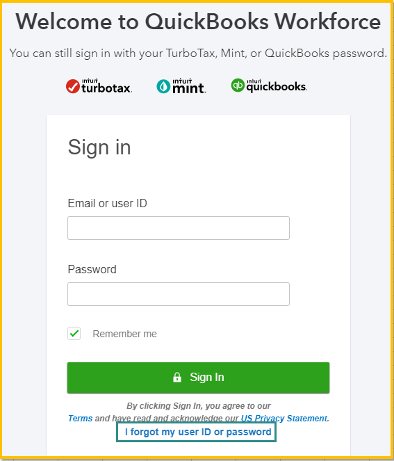 I Forgot my User ID or password - Image 1