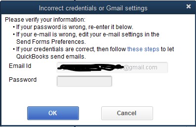 QuickBooks Email or Password is Incorrect Error - Image