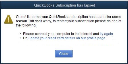 QuickBooks subscription has expired issue - Image