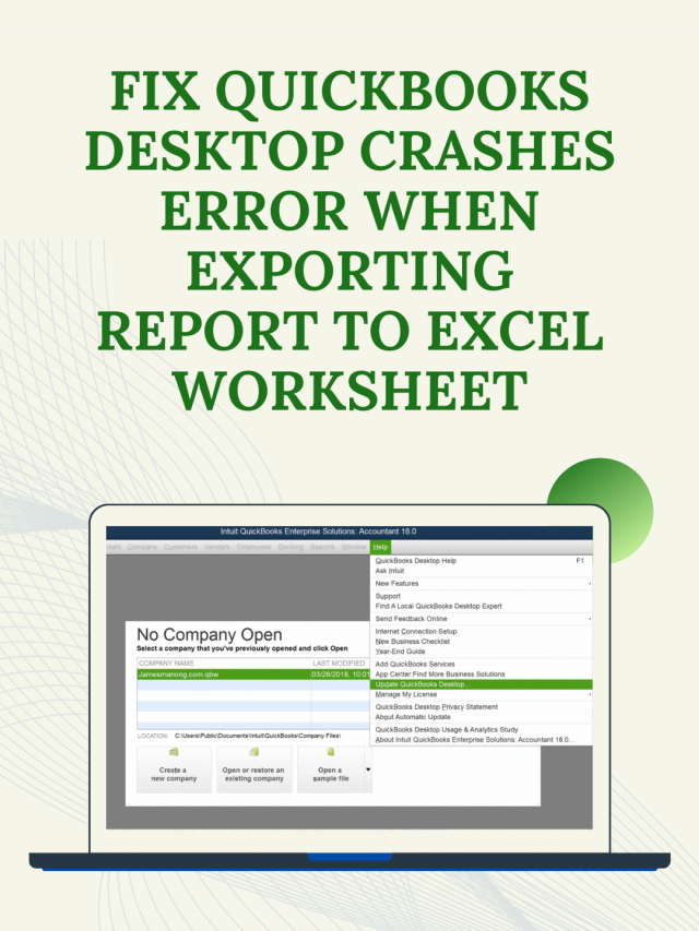 Fix QuickBooks Desktop Crashes Error When Exporting Report