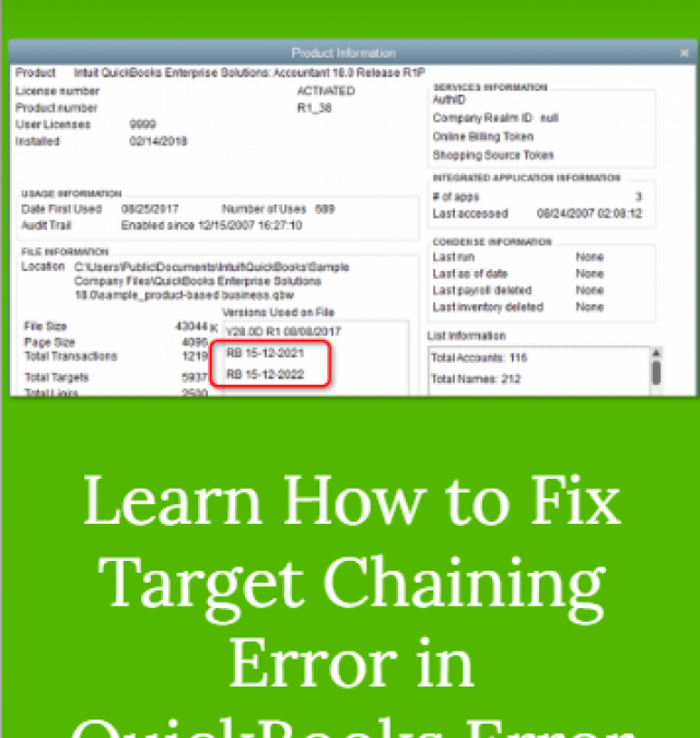 How to fix Target Chaining Error when running Rebuild utility in QuickBooks?