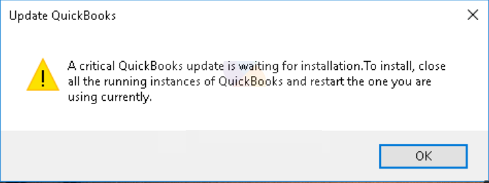 QuickBooks Critical Update Error - Image