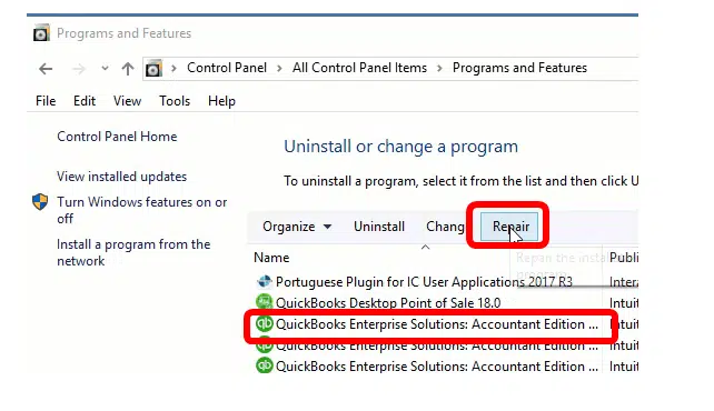 Repair QuickBooks POS - Screenshot Image