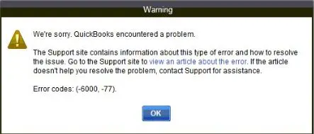 QuickBooks Error Code 6000 77 - Image